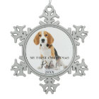 Elegant Modern Pet Photo First Christmas