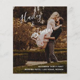 Elegant Modern Photo Budget Wedding Program Flyer