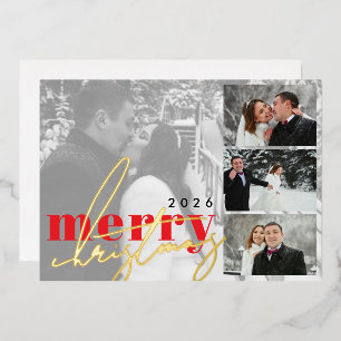 Elegant Modern Photo Collage Christmas Greeting