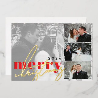 Elegant Modern Photo Collage Christmas Greeting