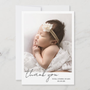 Elegant Modern Photo Collage Thank You Birth Announcement