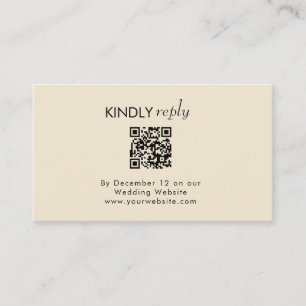 Elegant Modern photo custom qr code rsvp Enclosure Card