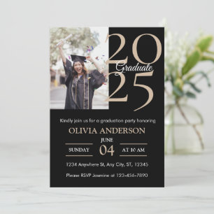 Elegant Modern Photo Graduation Party Invitation