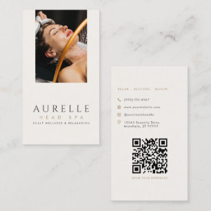 Elegant Modern Photo Head Spa Business Card