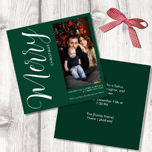Elegant Modern Photo Holiday Invitation   Merry 