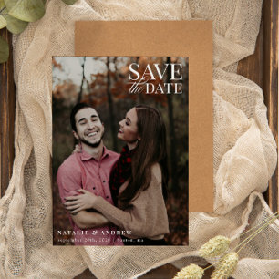 Elegant Modern Photo Save the Date Postcard