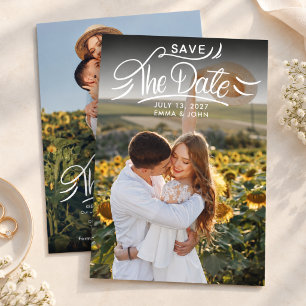 Elegant Modern Photo Script Wedding Save The Date