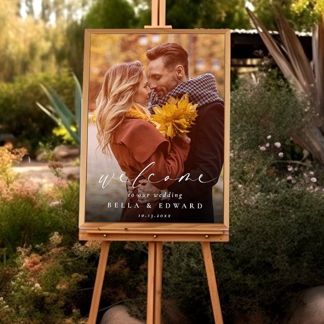 Elegant Modern Photo Simple Wedding Welcome Poster (Creator Uploaded)
