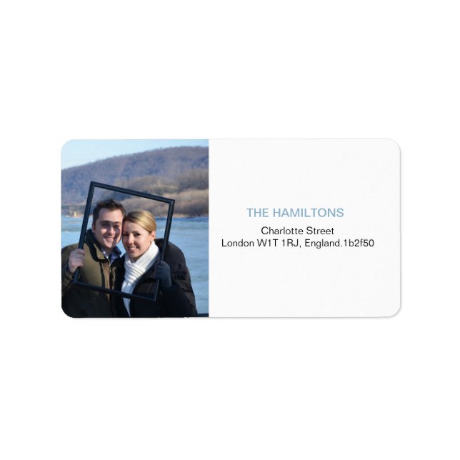 Elegant Modern Photo Wedding Address Labels (Front)