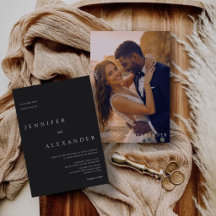 Elegant Modern Photo Wedding Invitation