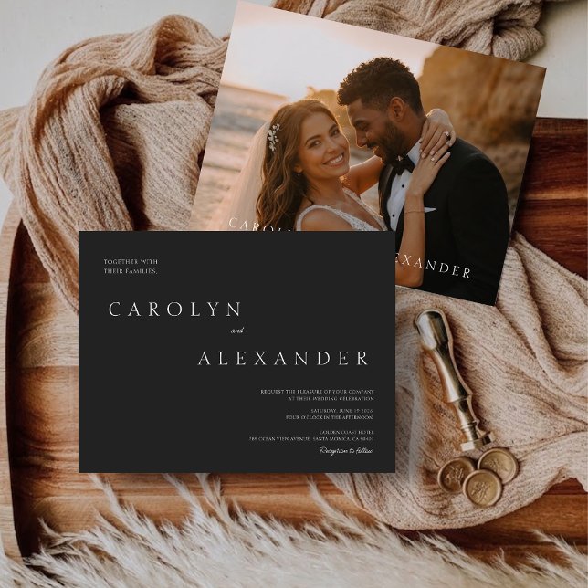 Elegant Modern Photo Wedding Invitation (Elegant Modern Photo Wedding Invitation)