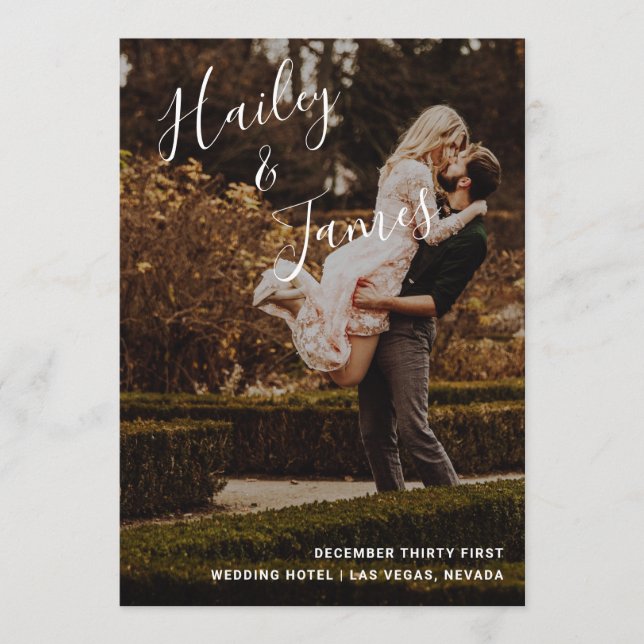 Elegant Modern Photo Wedding Programme (Front)