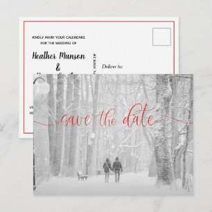 Elegant Modern Photo Wedding Save the Date Announc Announcement Postcard