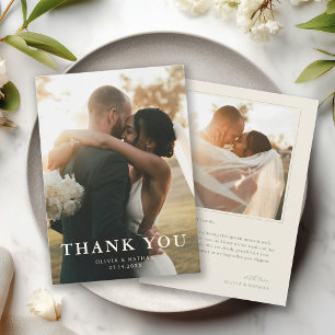 Elegant Modern Photo Wedding Thank You Card