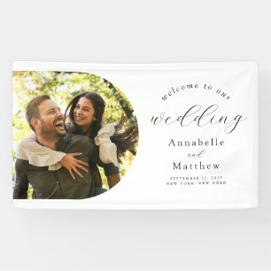 Elegant Modern Photo Wedding Welcome Banner