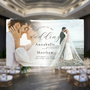 Elegant Modern Photo Wedding Welcome Banner