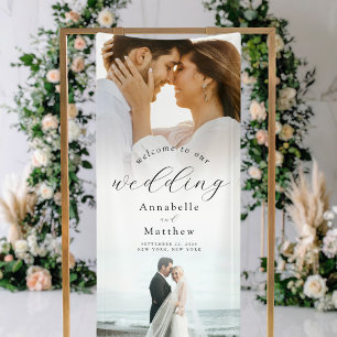 Elegant Modern Photo Wedding Welcome Banner