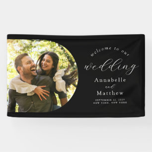 Elegant Modern Photo Wedding Welcome Banner