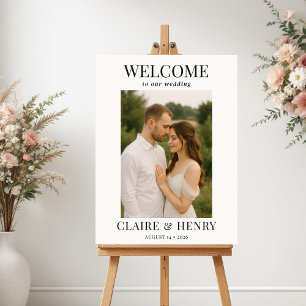 Elegant Modern Photo Wedding Welcome  Poster