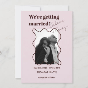 Elegant Modern Photograph All In One Wedding Invitation