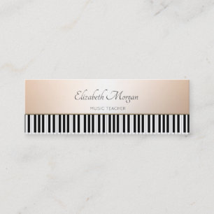 Elegant Modern,Piano Keys, Music Teacher Mini Business Card