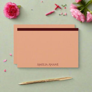 Elegant Modern Pink & Dark Red Typography Name   Stationery