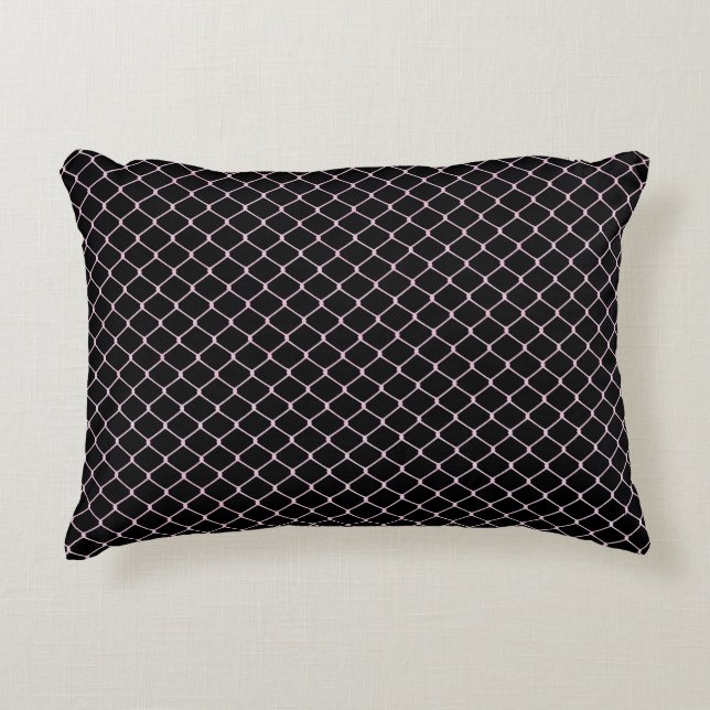 Elegant Modern Pink Fence Chain Pattern | Decorative Cushion (Front)