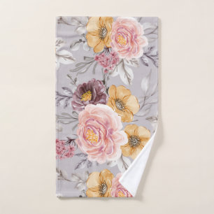  Elegant Modern Pink Floral   Hand Towel
