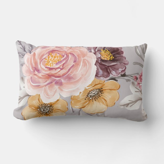  Elegant Modern Pink Floral  Throw Pillow (Front)