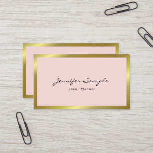 Elegant Modern Pink Gold Event Planner Trendy Business Card