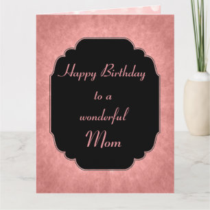 Elegant modern pink Happy Birthday Mum Card