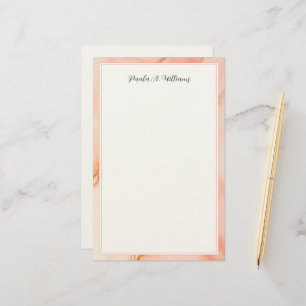 Elegant Modern Pink Marble Script Stationery