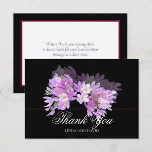 Elegant Modern Pink Purple Crocus Bridal Thank You Card