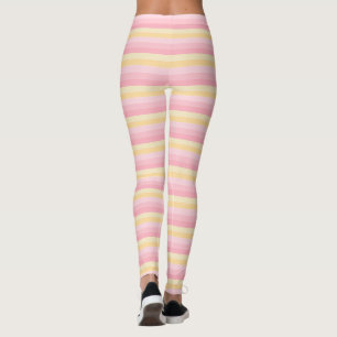 Elegant Modern Pink Yellow White Colours Trendy Leggings