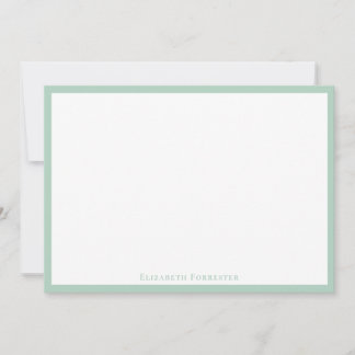 Elegant Modern Pistachio Border Flat Note Card