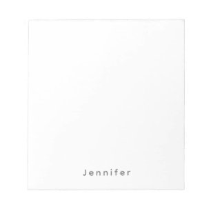 Elegant Modern Plain Professional Own Name Notepad