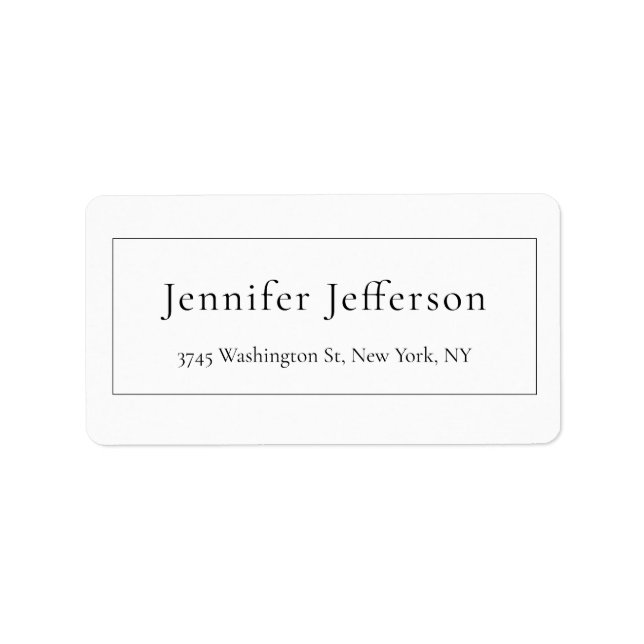 Elegant Modern Plain Professional Simple Label (Front)