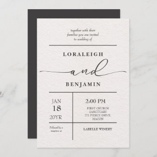 Elegant & Modern Polished Look Wedding Invitation