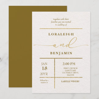 Elegant & Modern Polished Look Wedding Invitation