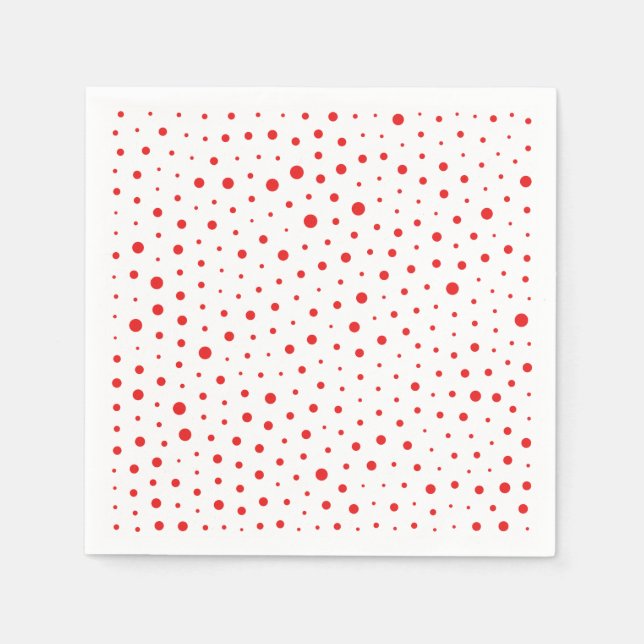 Elegant Modern Polka Dots -Red- Customise BG Napkin (Front)