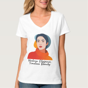 Elegant Modern Portrait Illustration T-Shirt