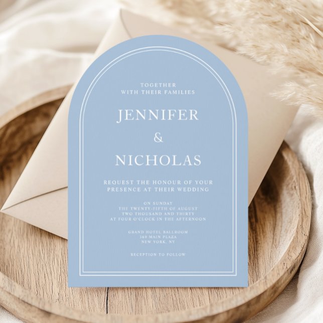 Elegant Modern Powder Blue Arch Wedding Invitation (Elegant Modern Powder Blue Arch Wedding Invitation)