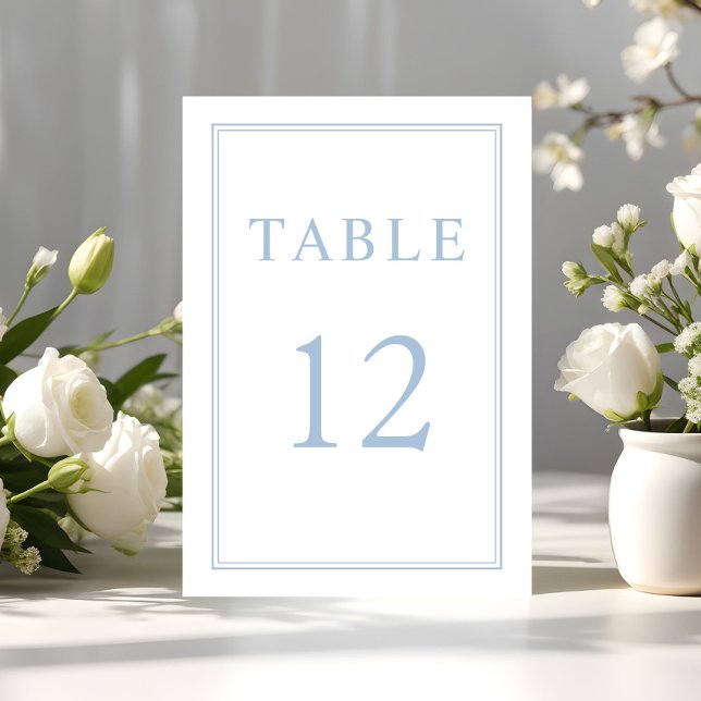 Elegant Modern Powder Blue Wedding Table Number (Elegant Modern Powder Blue Wedding Table Number)