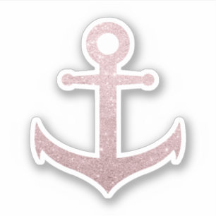 Elegant modern pretty rose gold glitter anchor