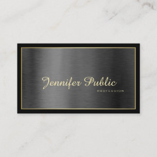 Elegant Modern Professional Black Gold Plain Business Card