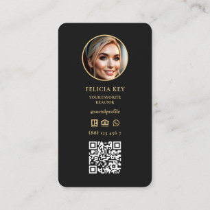 Elegant Modern Professional Black Gold Signature  Business Card