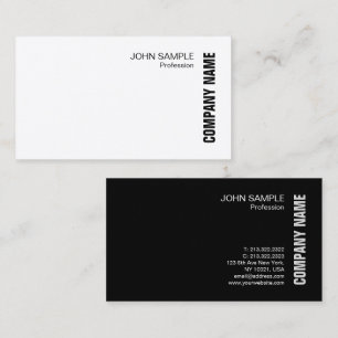 Elegant Modern Professional Black White Top Business Card