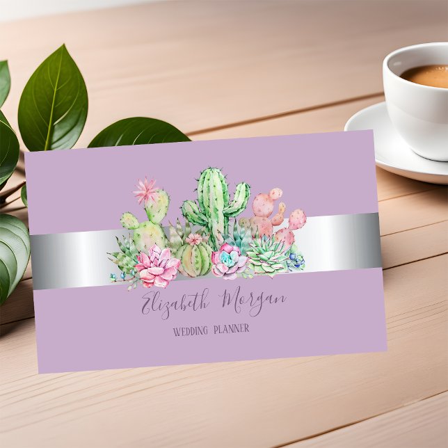 Elegant Modern Professional Cactus Succulent Business Card (Creator Uploaded)