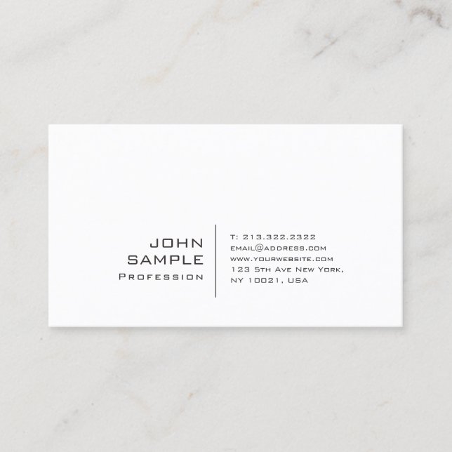 Elegant Modern Professional Creative Simple Plain Business Card (Front)