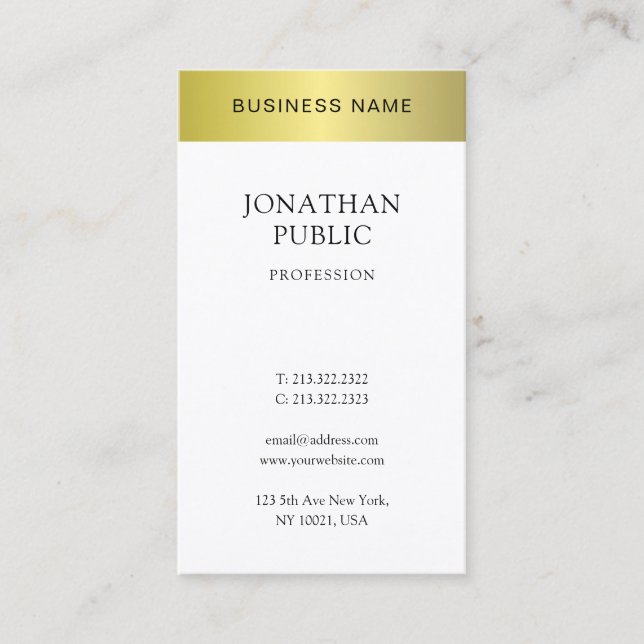 Elegant Modern Professional Design Clean Plain Business Card (Front)